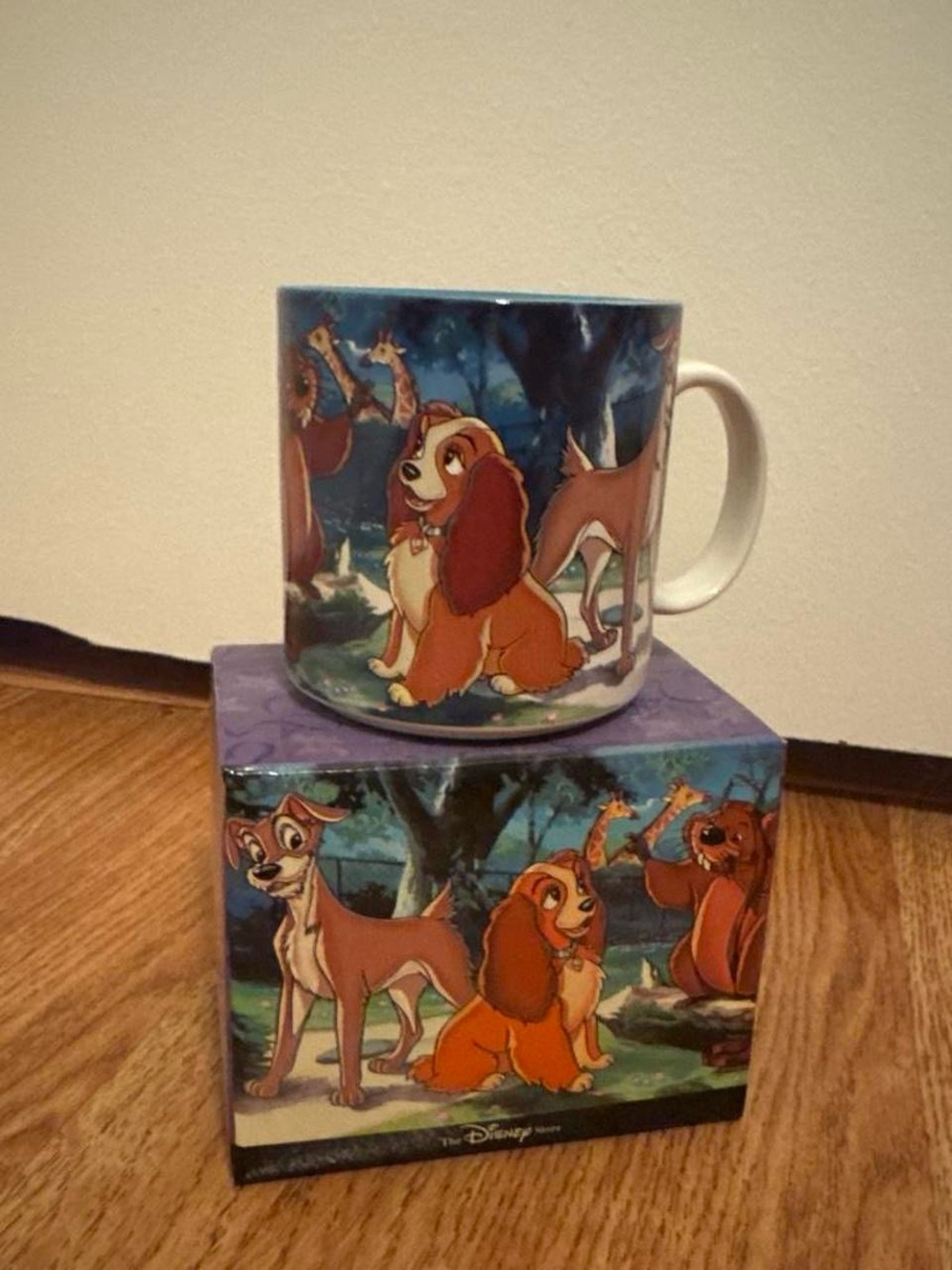 Vintage 1990s Disney Store Lady and the Tramp Mug Original Box